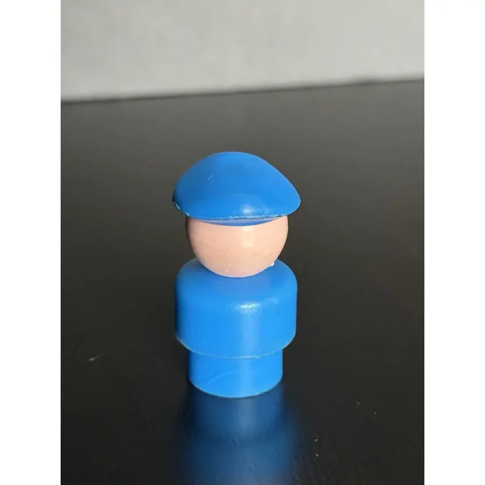 Vintage Fisher Price Little People Man / Mailman: Blue Cap & Body